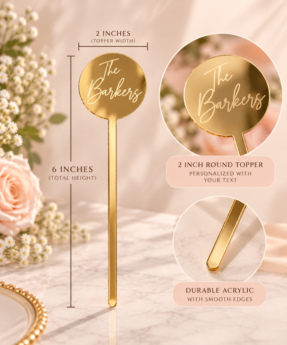 Personalized Wedding Drink Stirrers – Custom Acrylic Swizzle Sticks — sizing guide