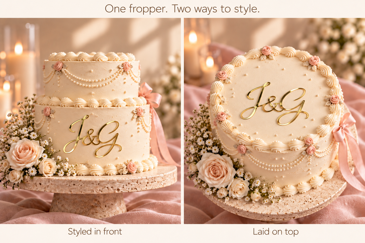 Initials Wedding Cake Topper, Custom Monogram | Lua & Co.