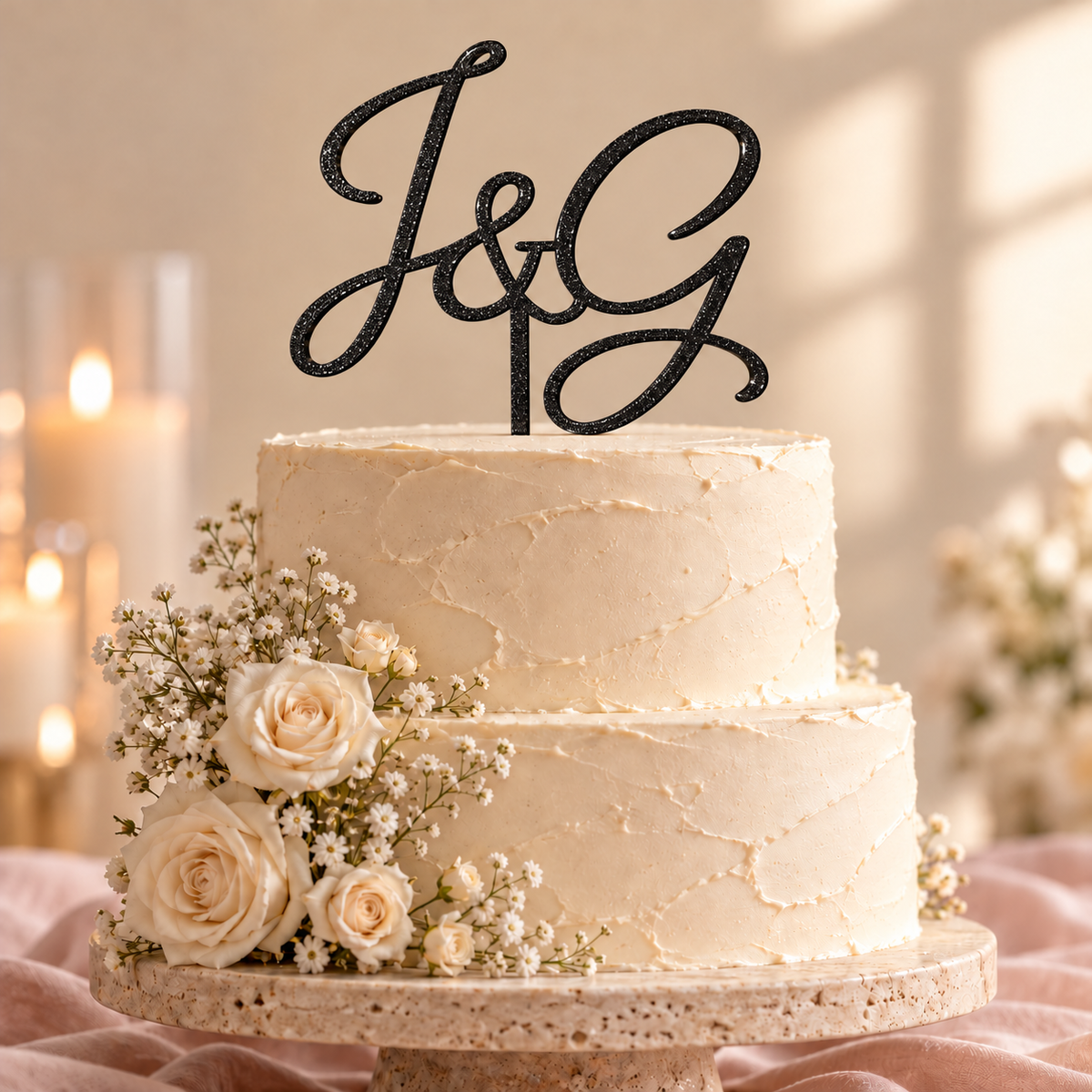 Initials Wedding Cake Topper, Custom Monogram | Lua & Co.
