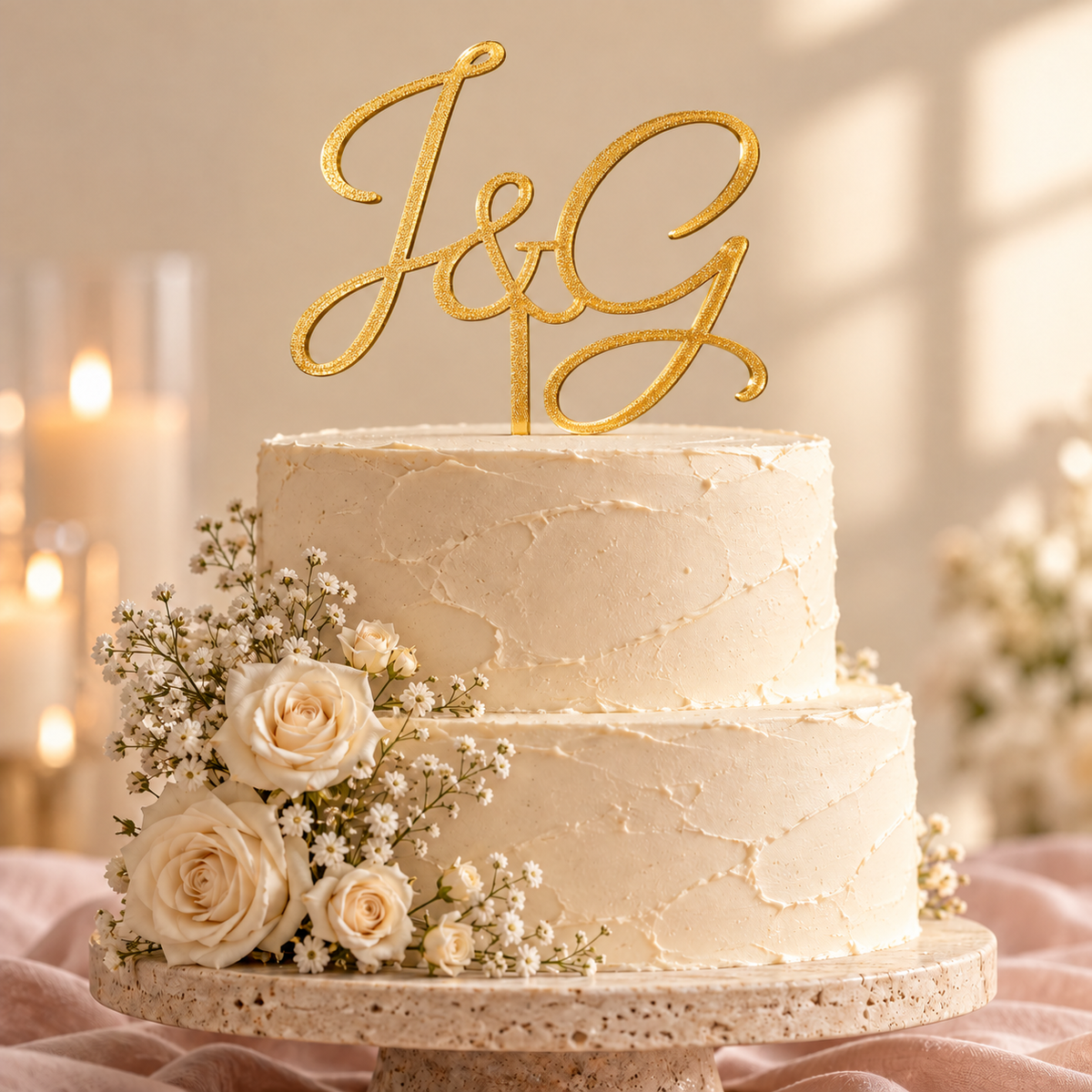 Initials Wedding Cake Topper, Custom Monogram | Lua & Co.