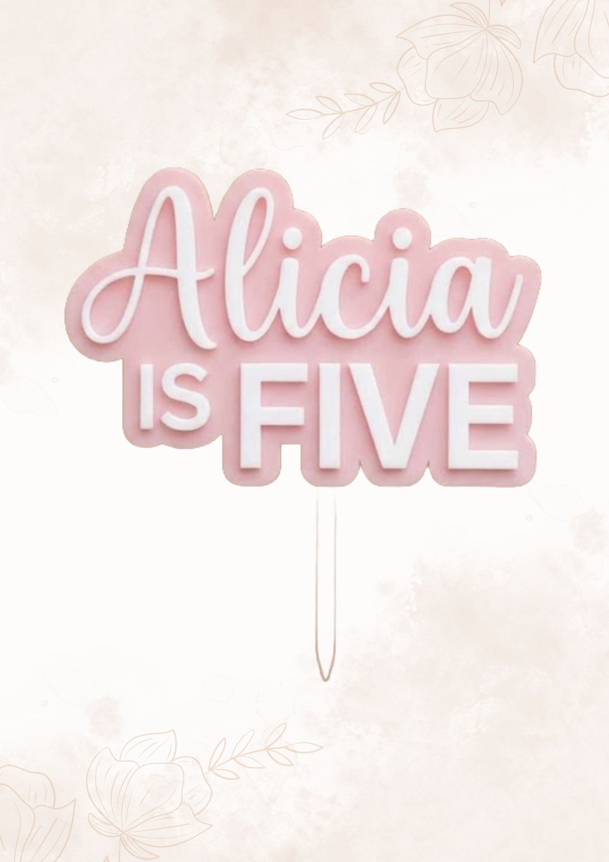 Custom Birthday Cake Topper – Personalized Name & Age Cake Decoration (Blue, Pink, Purple, Green, Tan)
